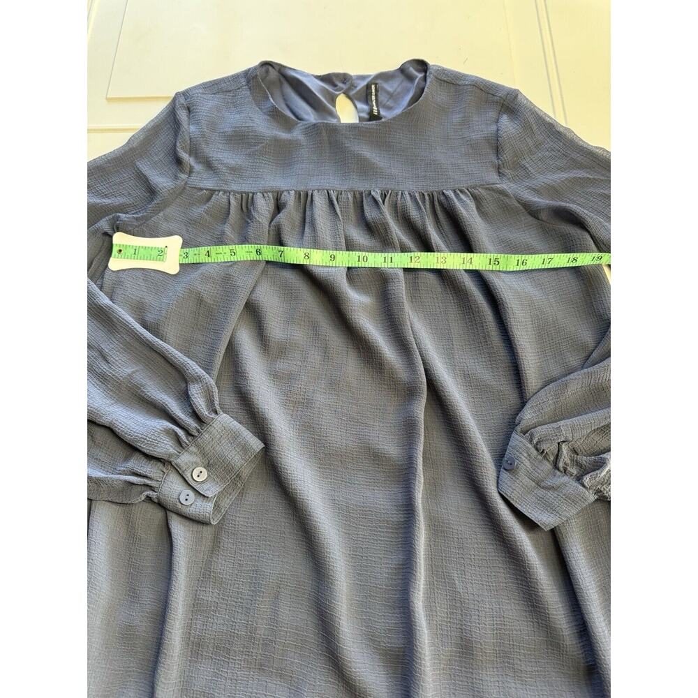 W118 Walter Baker Blue Relaxed Long Sleeve Tunic Dress Gauze Size Small - Picture 2 of 5